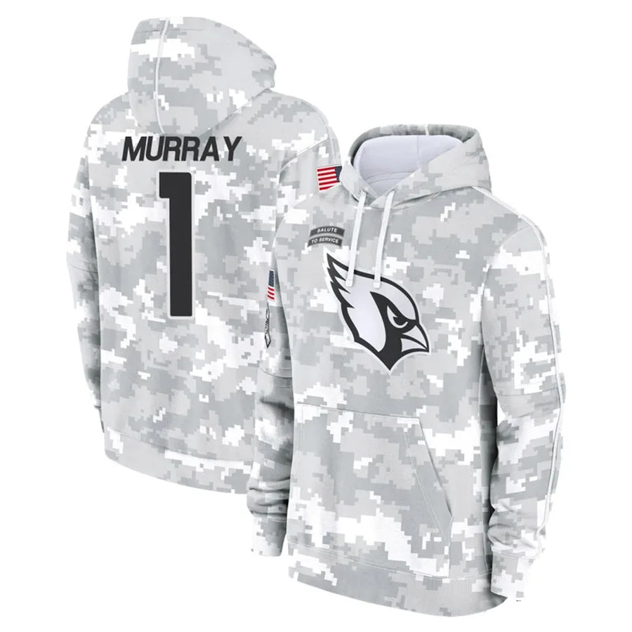 A.Cardinals #1 Kyler Murray Player Camo Salute to Service Hoodies Ndoa Stitched Jerseys