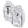 A.Cardinals #1 Kyler Murray Player Camo Salute to Service Hoodies Ndoa Stitched Jerseys