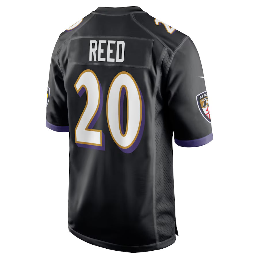 B.Ravens #20 Ed Reed Player Black Alternate Game Home Ndoa Stitched Jerseys