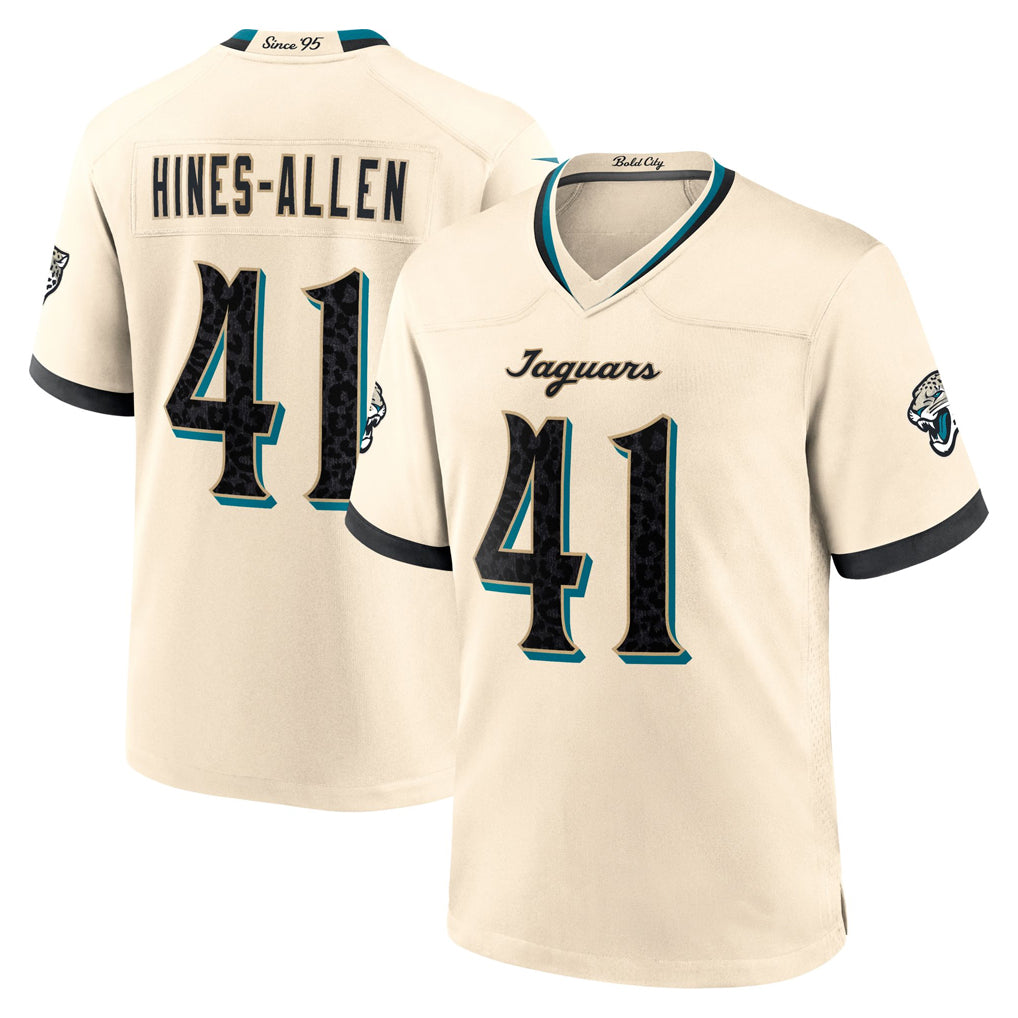 J.Jaguars #41 Josh Hines-Allen Player Natural 2026 Rivalries Collection Game Ndoa Stitched Jerseys