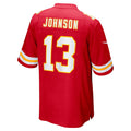Ndoa KC.Chiefs #13 Nazeeh Johnson Red Game Player Jersey