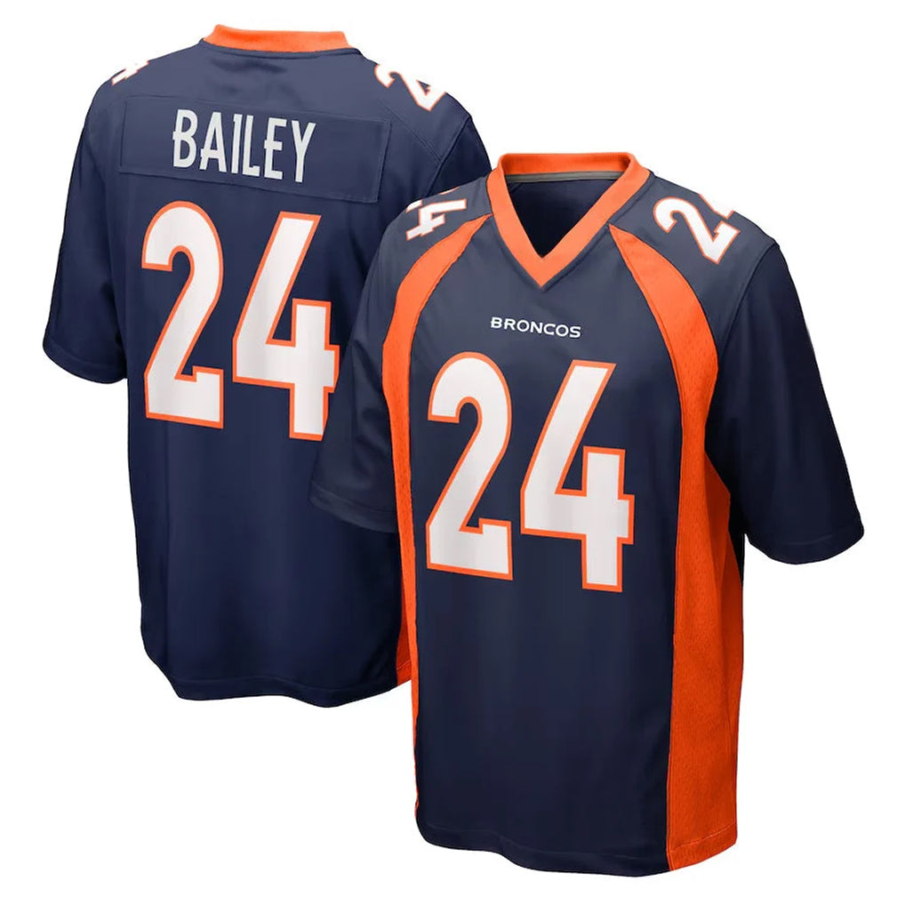 D.Broncos #24 Champ Bailey Player Navy Game Ndoa Stitched Jerseys