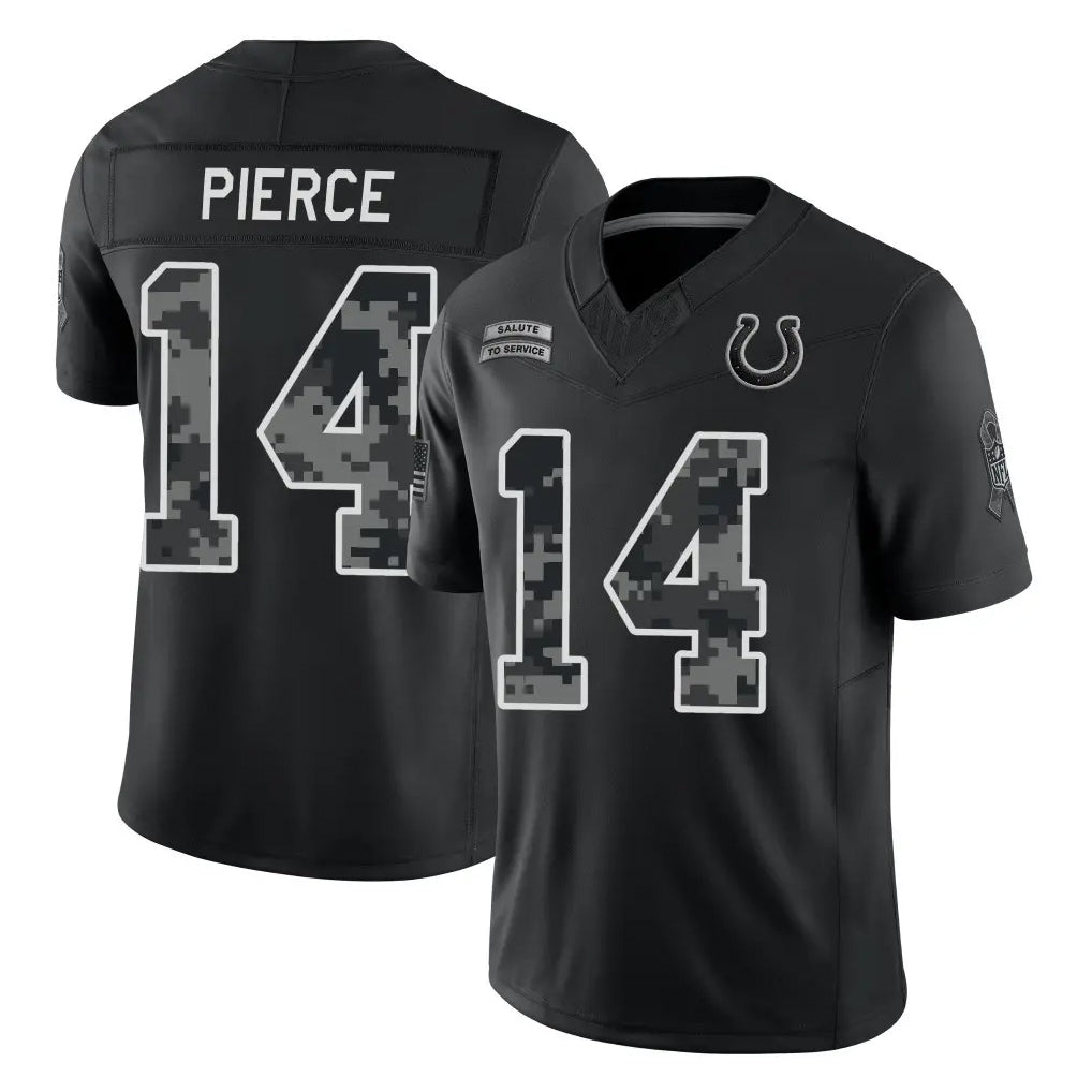 IN.Colts #14 Alec Pierce Player Black Limited 2026 Salute to Service Home Game Ndoa Stitched Jerseys