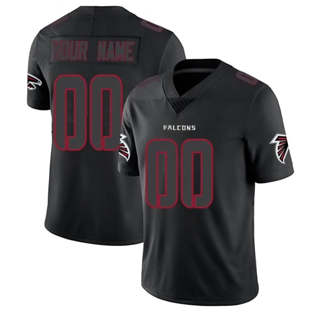 Custom A.Falcons Black Limited Elite Home Game Any Name & Numbers Ndoa Stitched Jerseys