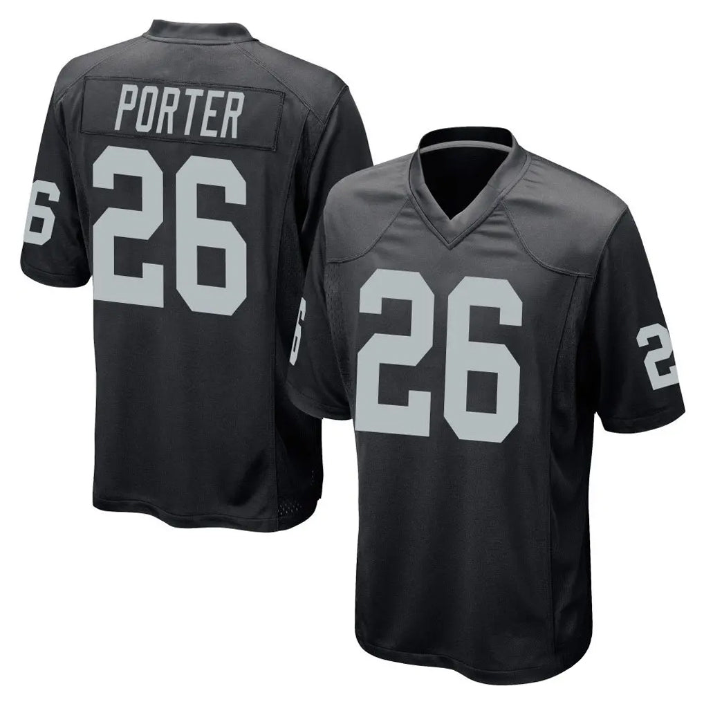 LV.Raiders #26 Darien Porter Player Black Home Game Stitched Jerseys