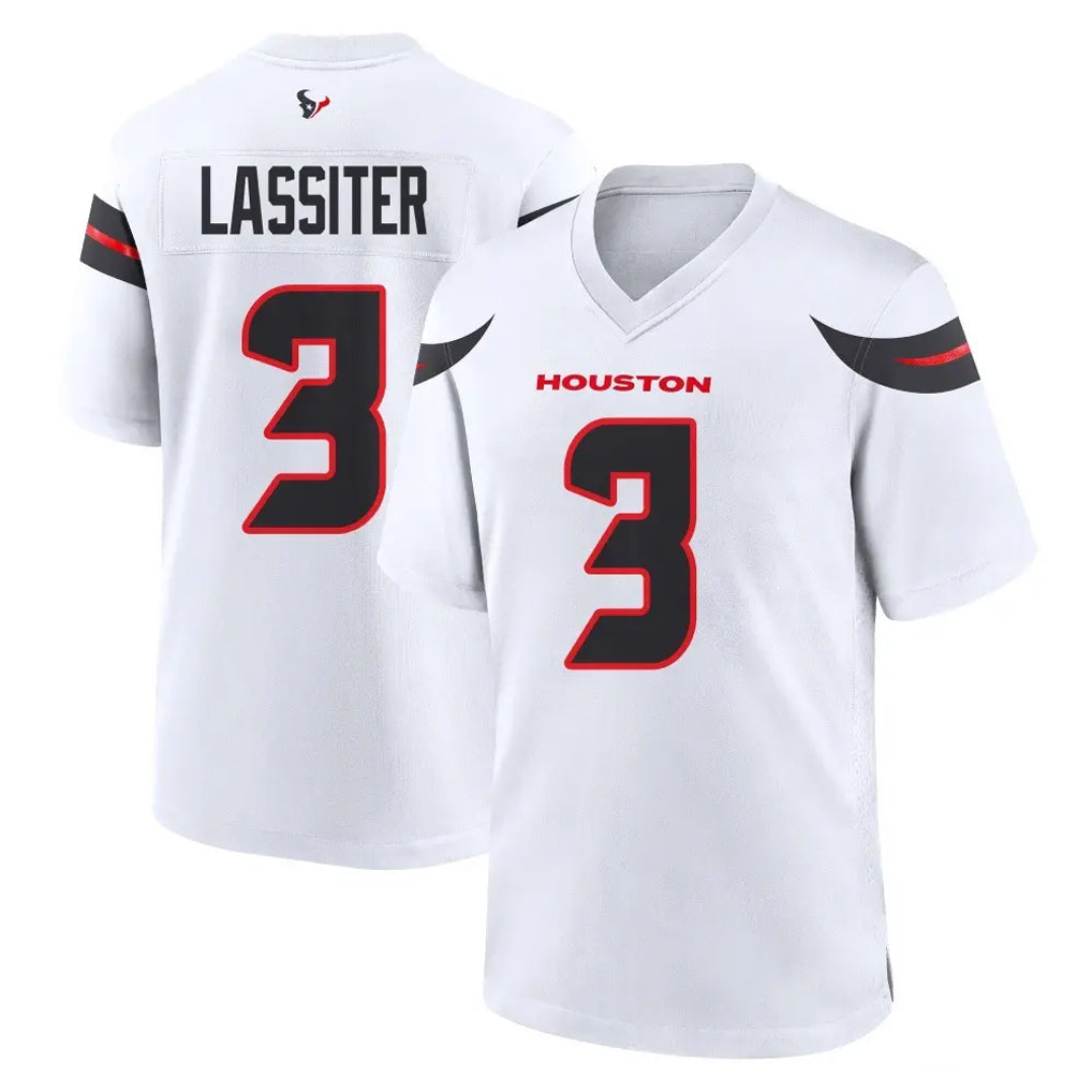H.Texans #3 Kamari Lassiter Player White Home Game Ndoa Stitched Jerseys