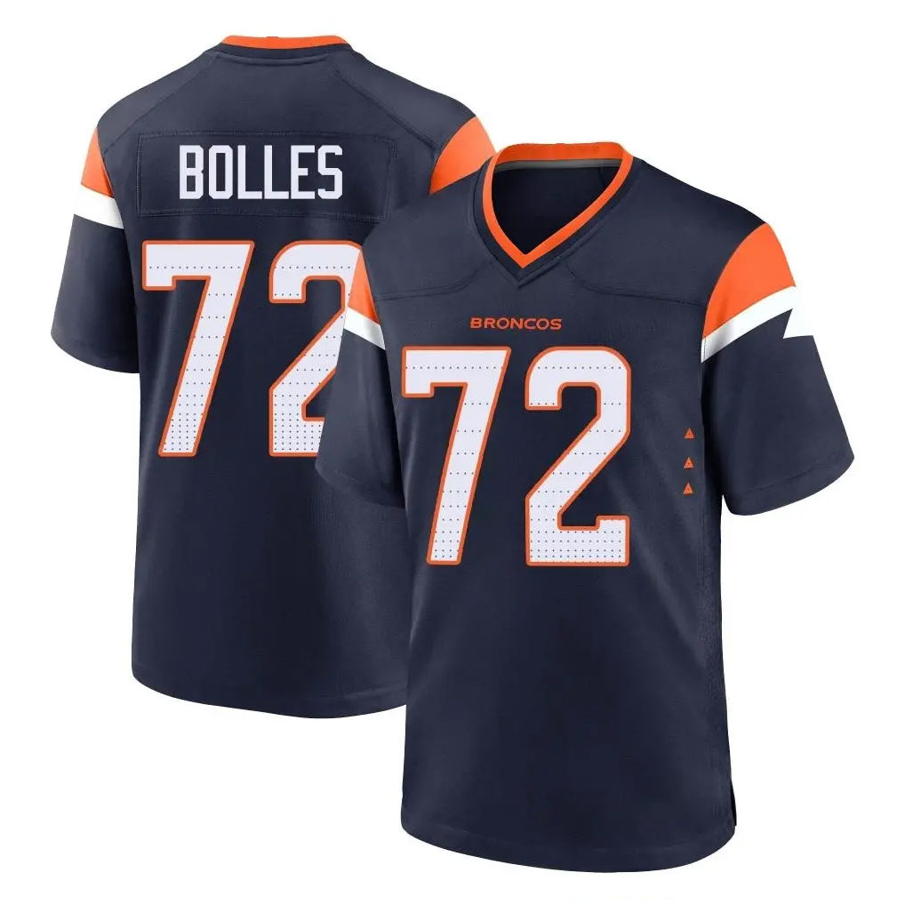 D.Broncos #72 Garett Bolles Player Navy Home Game Ndoa Stitched Jerseys