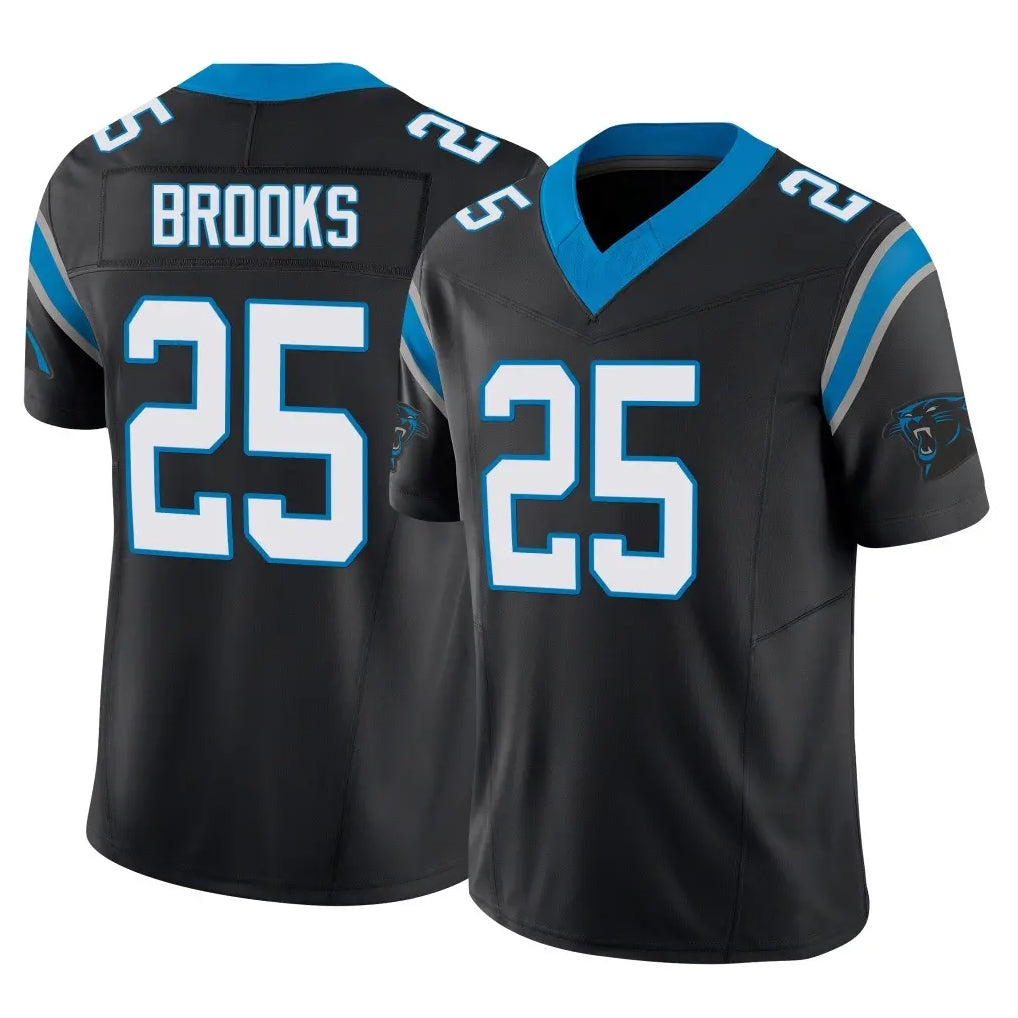 C.Panthers #25 Jonathon Brooks Player Black Vapor F.U.S.E. Limited Home Game Ndoa Stitched Jerseys