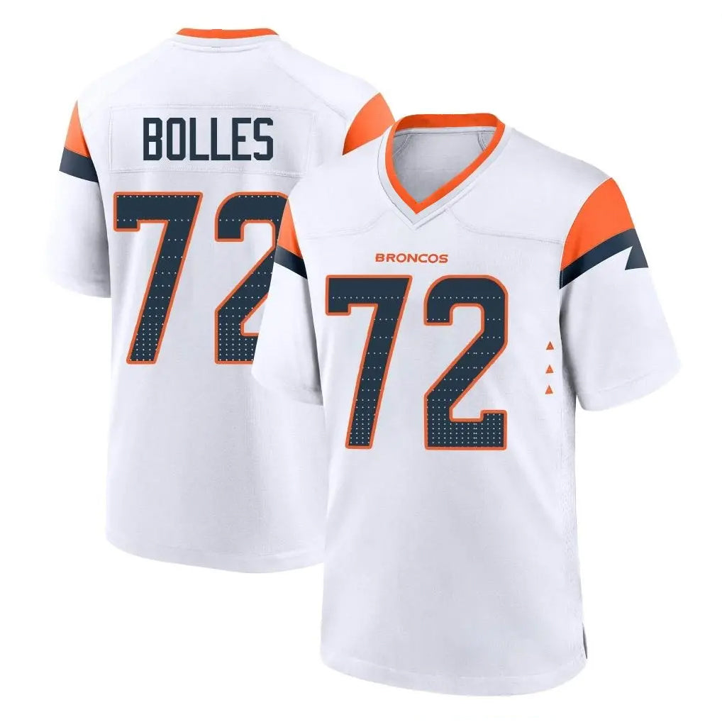 D.Broncos #72 Garett Bolles Player White Home Game Ndoa Stitched Jerseys