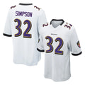 B.Ravens #32 Trenton Simpson Player White Home Game Ndoa Stitched Jerseys