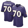 B.Ravens #70 Roger Rosengarten Player Purple Home Game Ndoa Stitched Jerseys