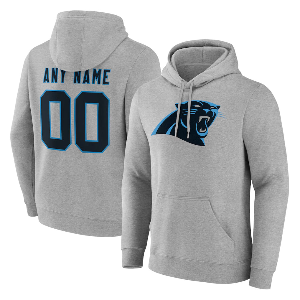 Custom C.Panthers Gray Salute to Service Hoodies Any Name & Numbers Ndoa Stitched Jerseys