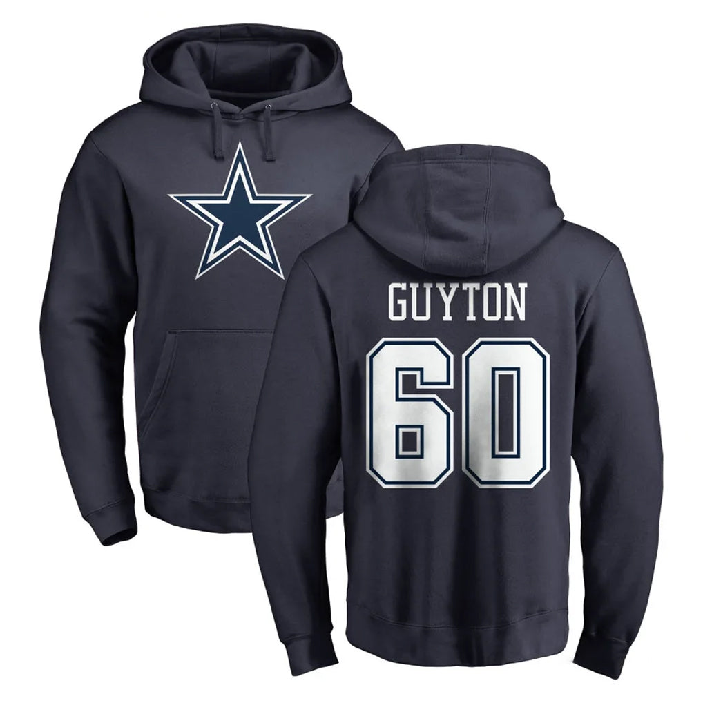 D.Cowboys #60 Tyler Guyton Player Navy Pullover Hoodies Limited Ndoa Stitched Jerseys