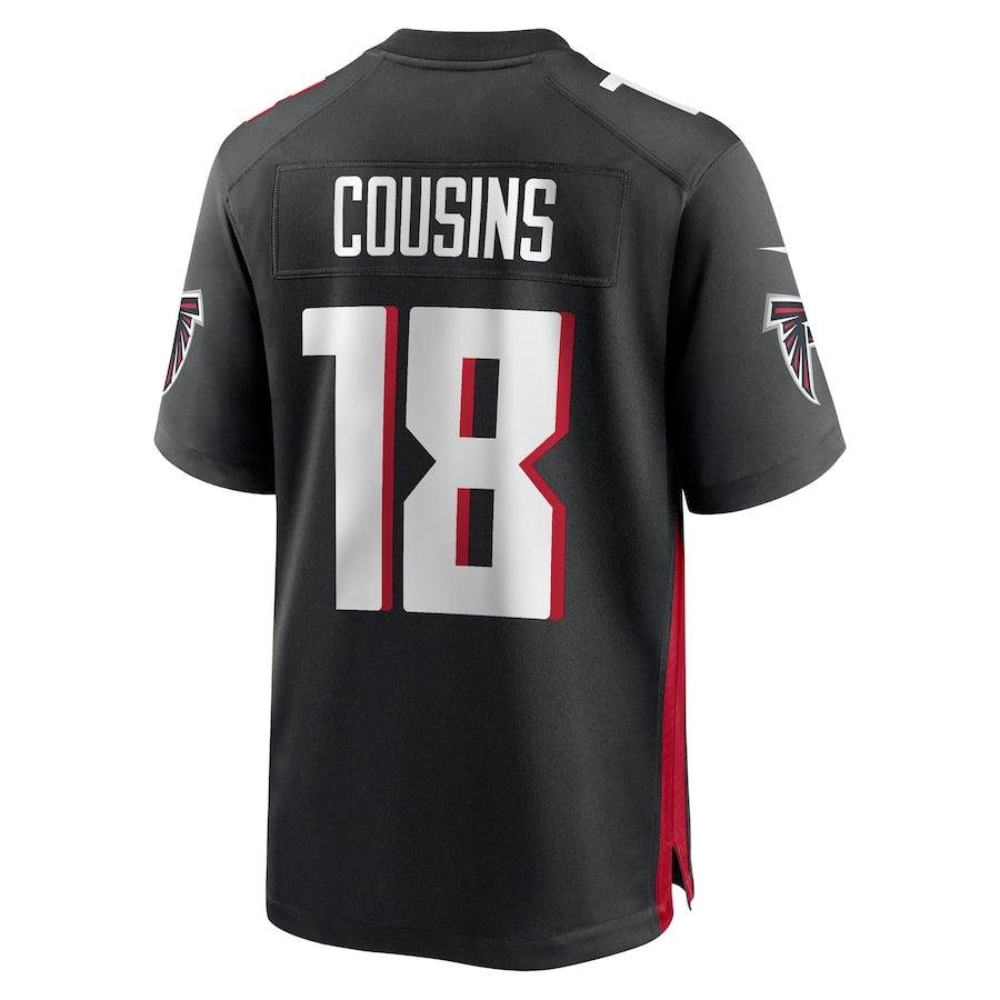 A.Falcons #18 Kirk Cousins Player Black Home Game Ndoa Stitched Jerseys