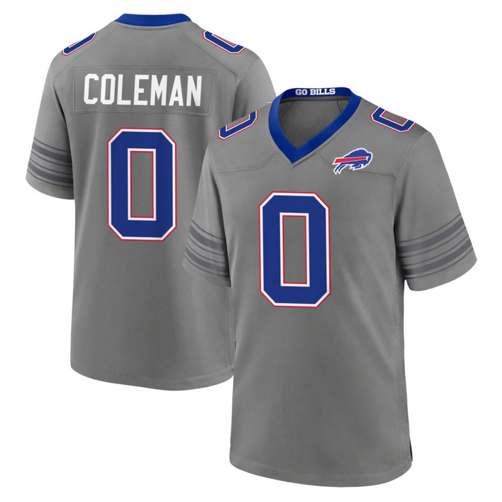 B.Bills #0 Keon Coleman Player Gray Nickel City Home Game Stitched Jerseys