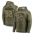 B.Ravens #92 Nnamdi Madubuike Player Olive Salute to Service Pullover Hoodie Ndoa Stitched Jerseys