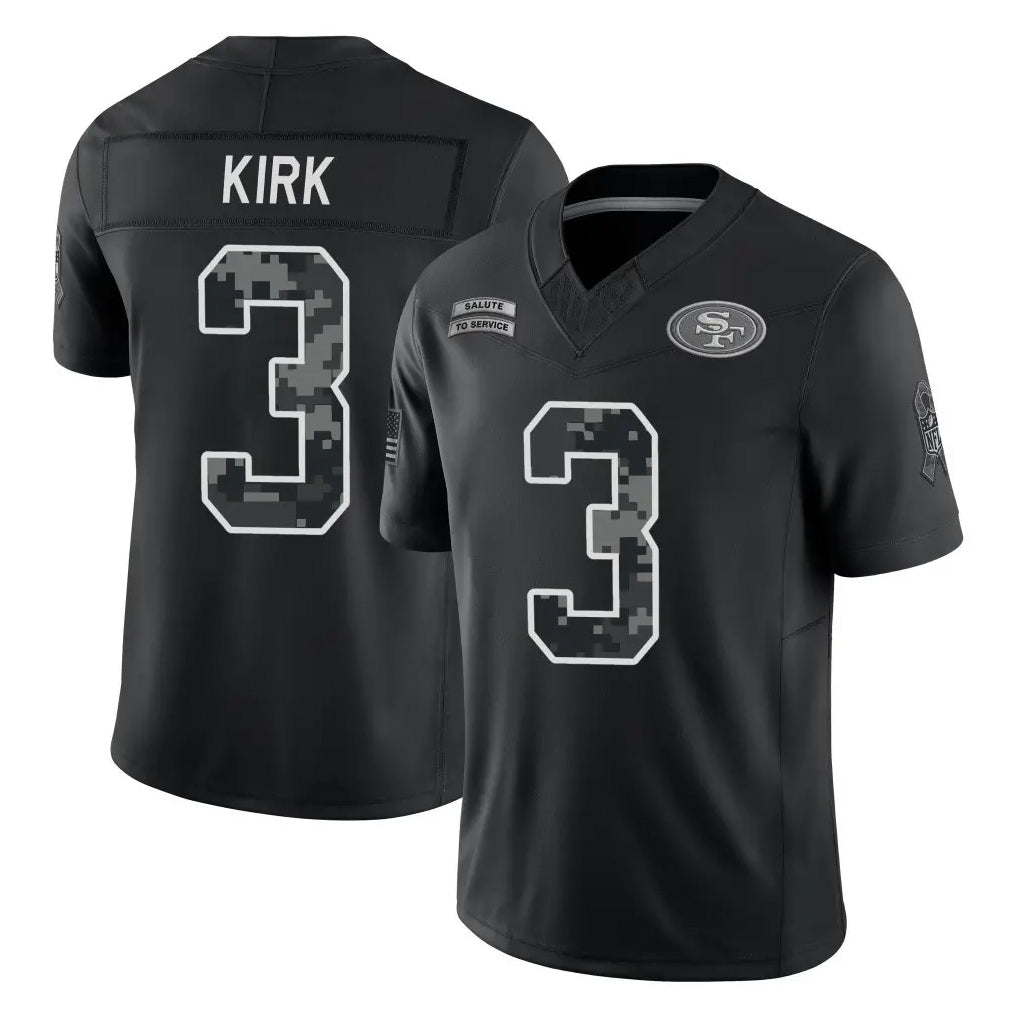 SF.49ers #3 Christian Kirk Player Black Limited 2026 Salute to Service Home Game Ndoa Stitched Jerseys