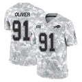B.Bills #91 Ed Oliver Player Arctic Camo Salute to Service Limited Game Ndoa Stitched Jerseys