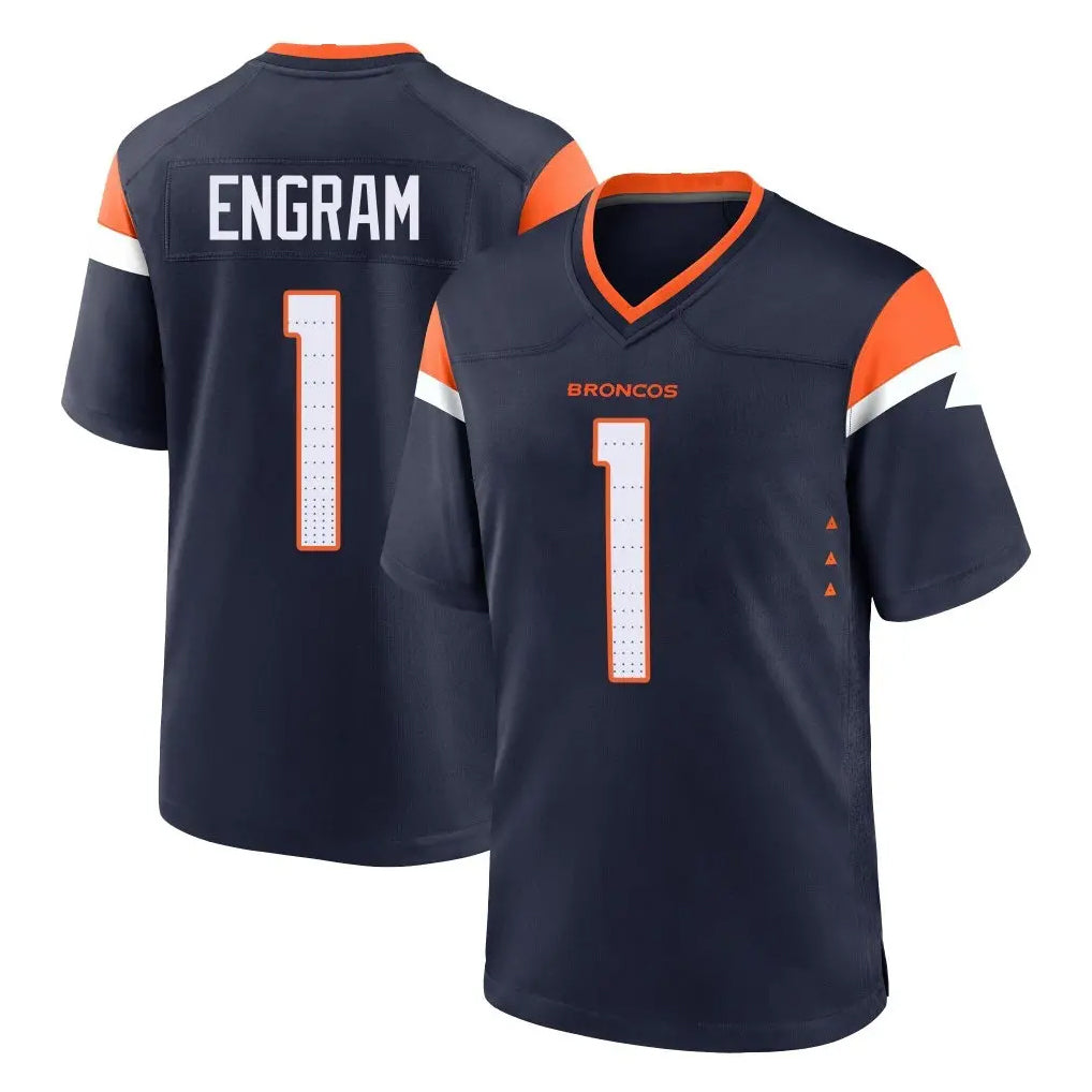 D.Broncos #1 Evan Engram Player Navy Home Game Ndoa Stitched Jerseys