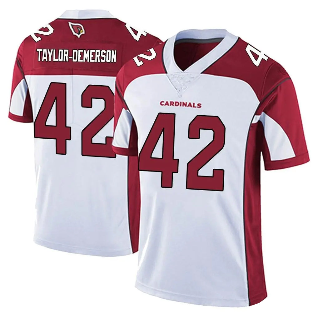 A.Cardinals #42 Dadrion Taylor-Demerson Player White Vapor Limited Home Game Ndoa Stitched Jerseys