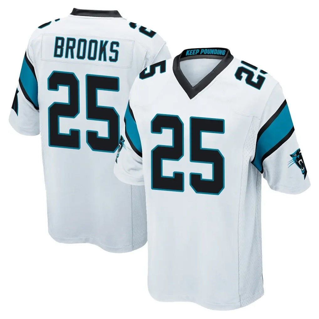 C.Panthers #25 Jonathon Brooks Player White Game Ndoa Stitched Jerseys