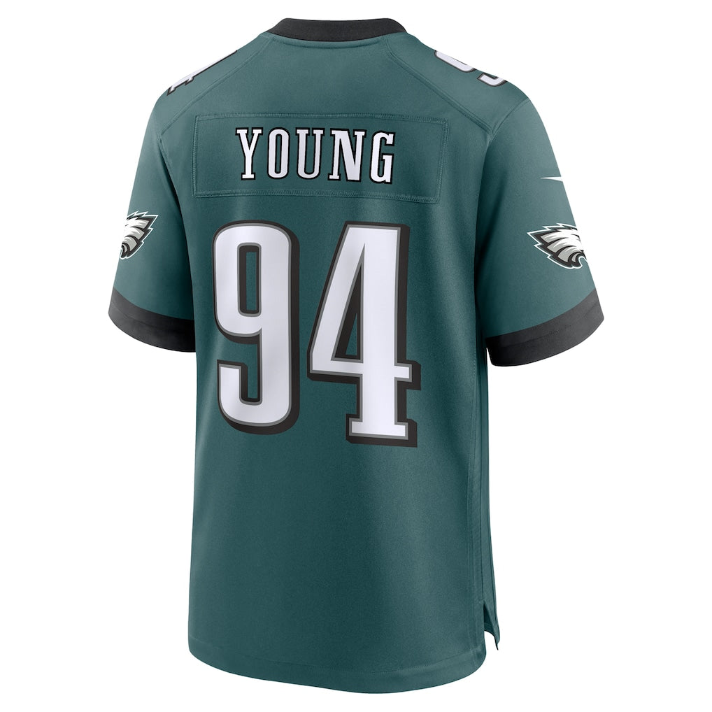 Ndoa P.Eagles #94 Byron Young Midnight Green Team Game Jersey