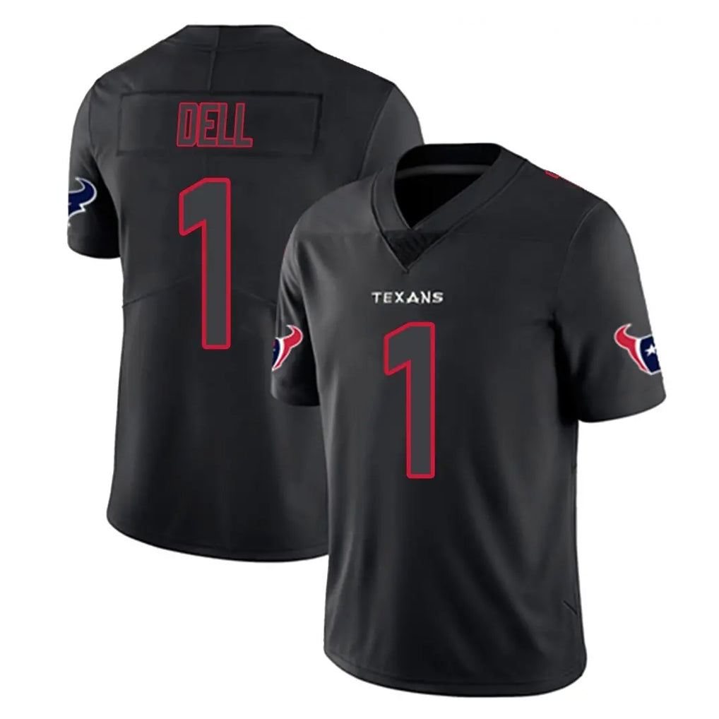 H.Texans #1 Tank Dell Player Black Impact Limited Game Ndoa Stitched Jerseys