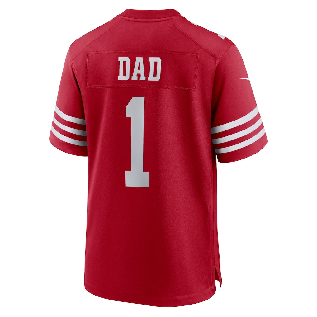 Ndoa SF.49ers #1 Dad Scarlet Game Jersey
