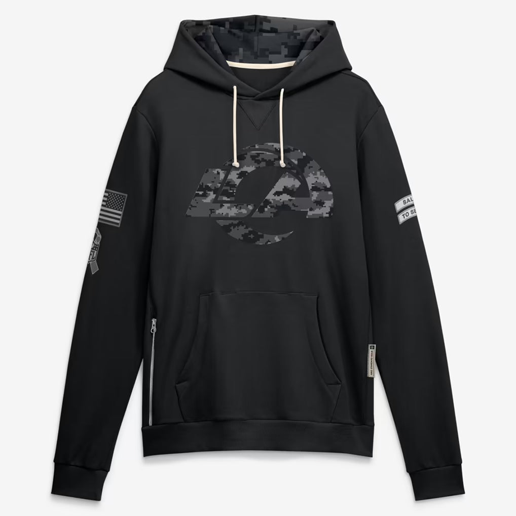 LA.Rams 2026 Black Logo Pullover Hoodies Limited Game Ndoa Stitched Jerseys