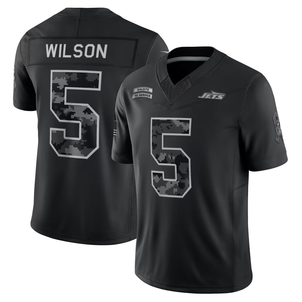 Ndoa NY.Jets #5 Garrett Wilson Player Black Limited 2026 Salute to Service Home Game Stitched Jerseys