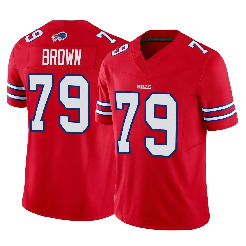 B.Bills #79 Spencer Brown Player Red Vapor F.U.S.E. Jersey Limited Home Game Ndoa Stitched Jerseys