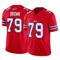 B.Bills #79 Spencer Brown Player Red Vapor F.U.S.E. Jersey Limited Home Game Ndoa Stitched Jerseys