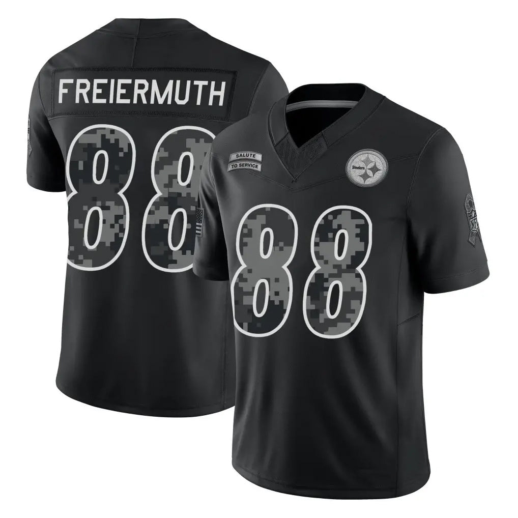 P.Steelers #88 Pat Freiermuth Player Black Limited 2026 Salute to Service Home Game Ndoa Stitched Jerseys