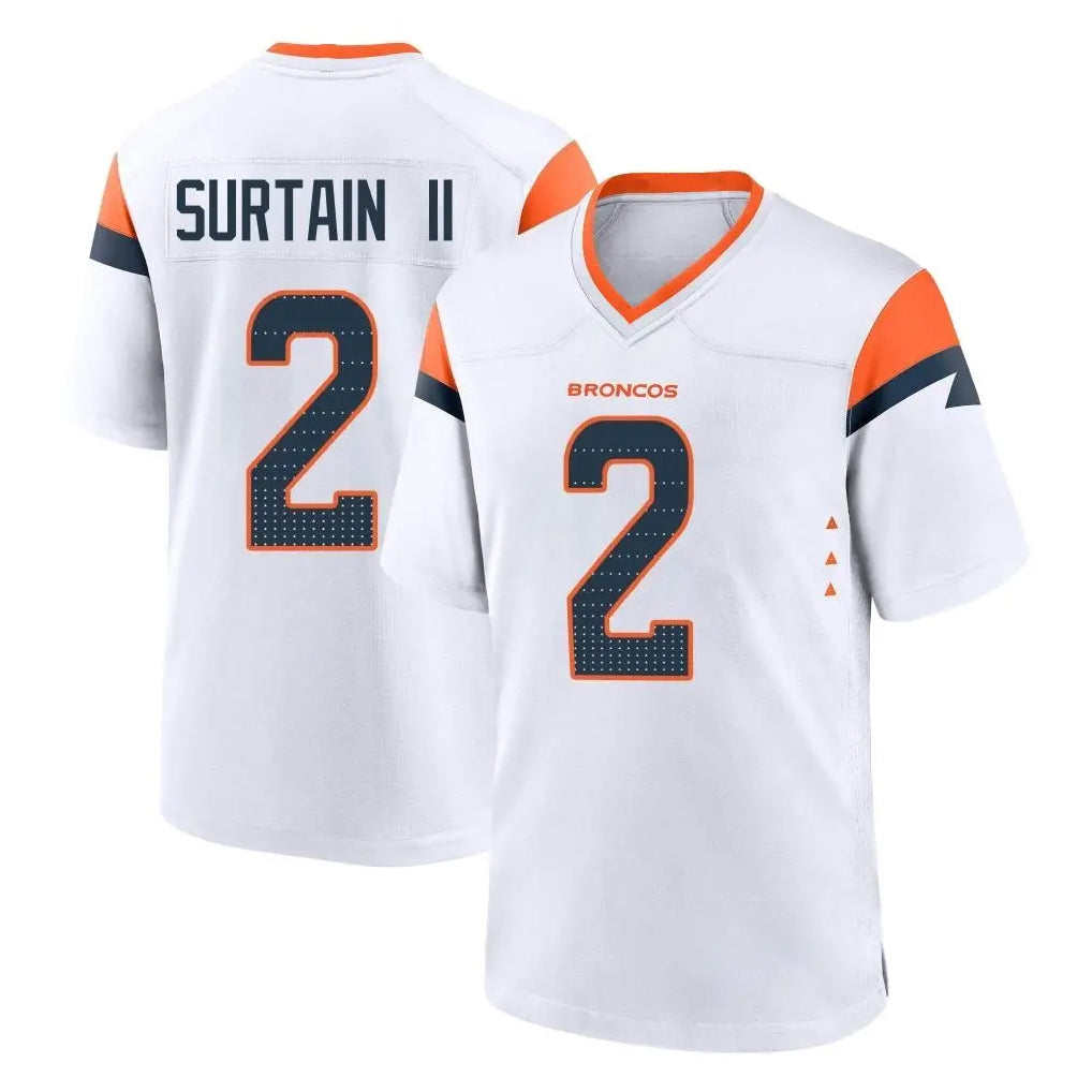 D.Broncos #2 Pat Surtain II Player White Home Game Ndoa Stitched Jerseys