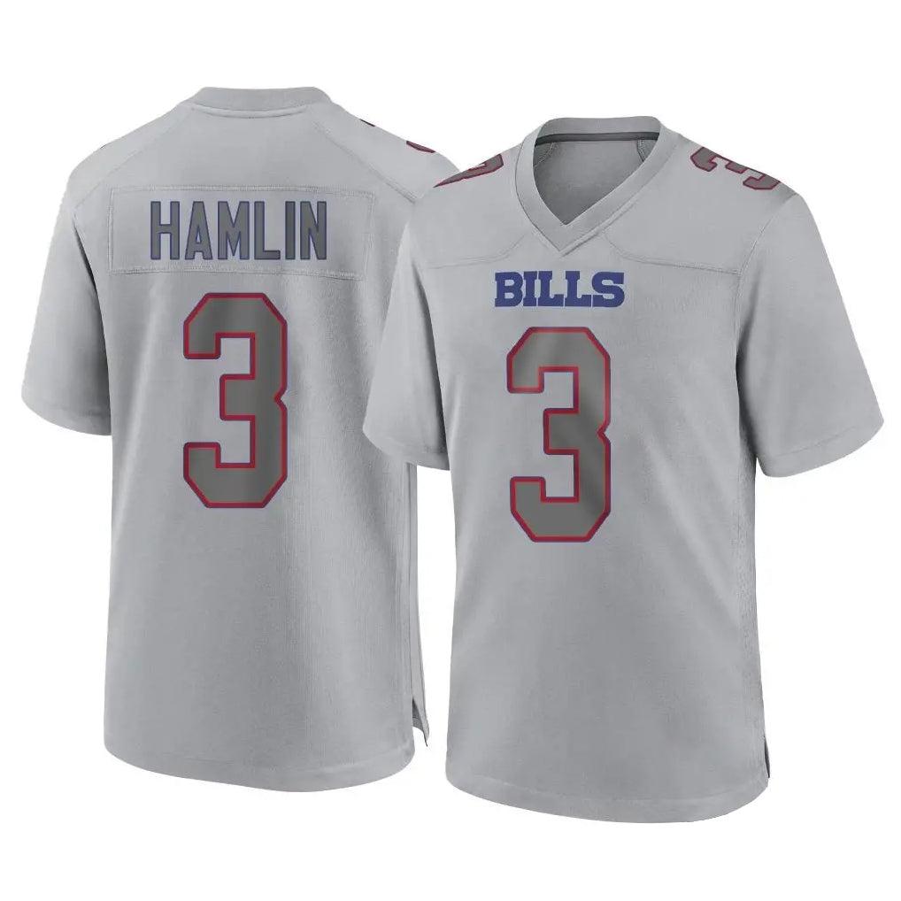 B.Bills #3 Damar Hamlin Player Gray Home Game Ndoa Stitched Jerseys