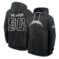 LA.Chargers #90 Akheem Mesidor Player 2026 Black Logo Pullover Hoodies Limited Game Stitched Jerseys