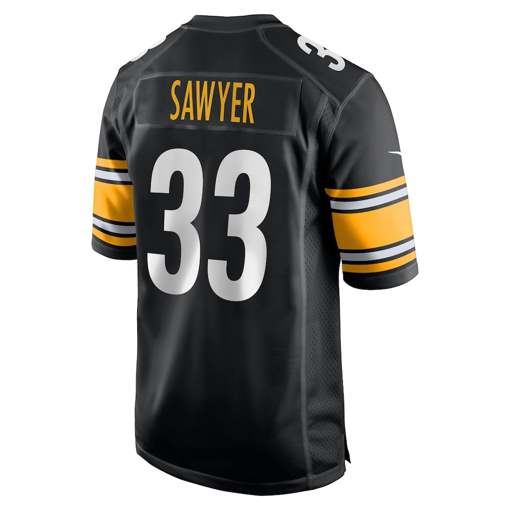 Ndoa P.Steelers #33 Jack Sawyer Black Team Game Jersey