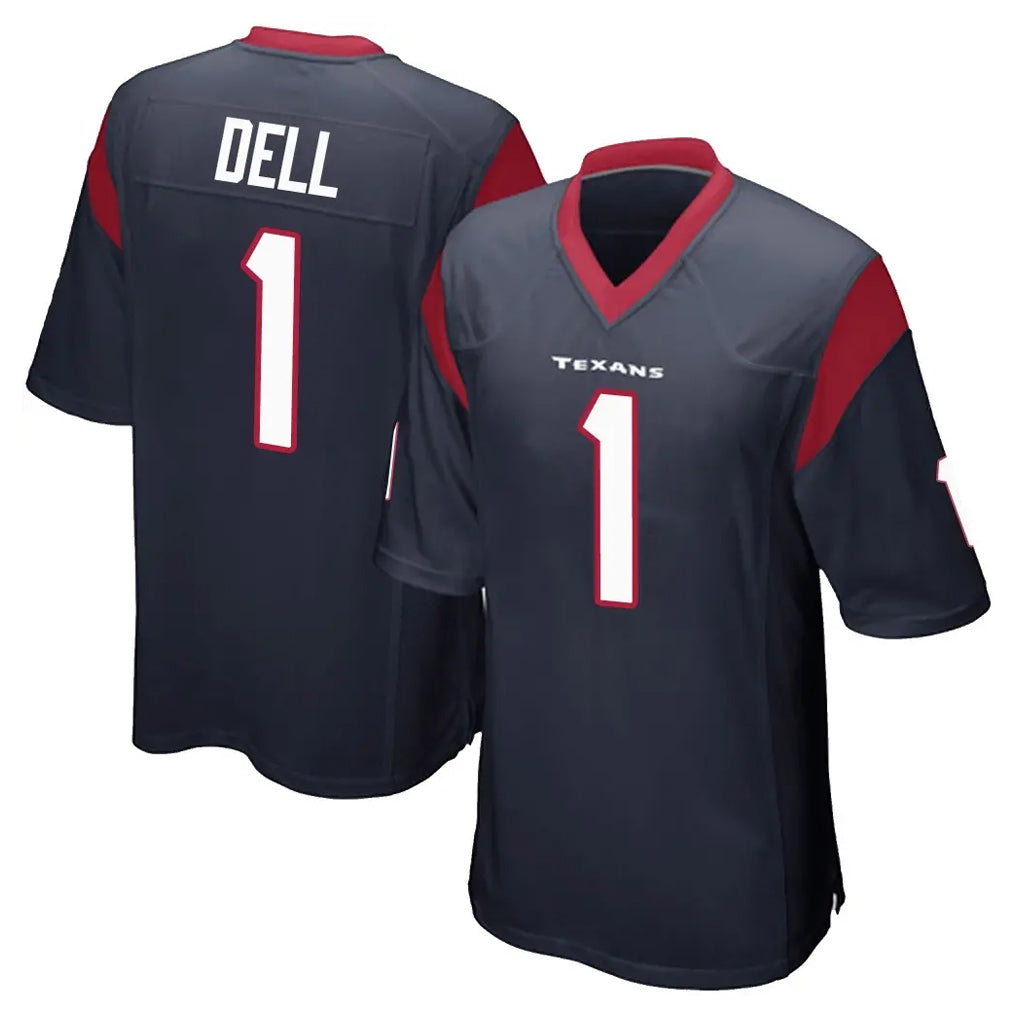 H.Texans #1 Tank Dell Player Navy Home Game Ndoa Stitched Jerseys