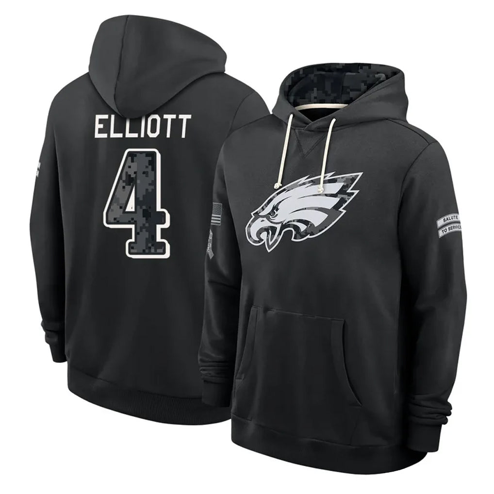 P.Eagles #4 Jake Elliott Player 2026 Black Logo Pullover Hoodies Limited Game Ndoa Stitched Jerseys