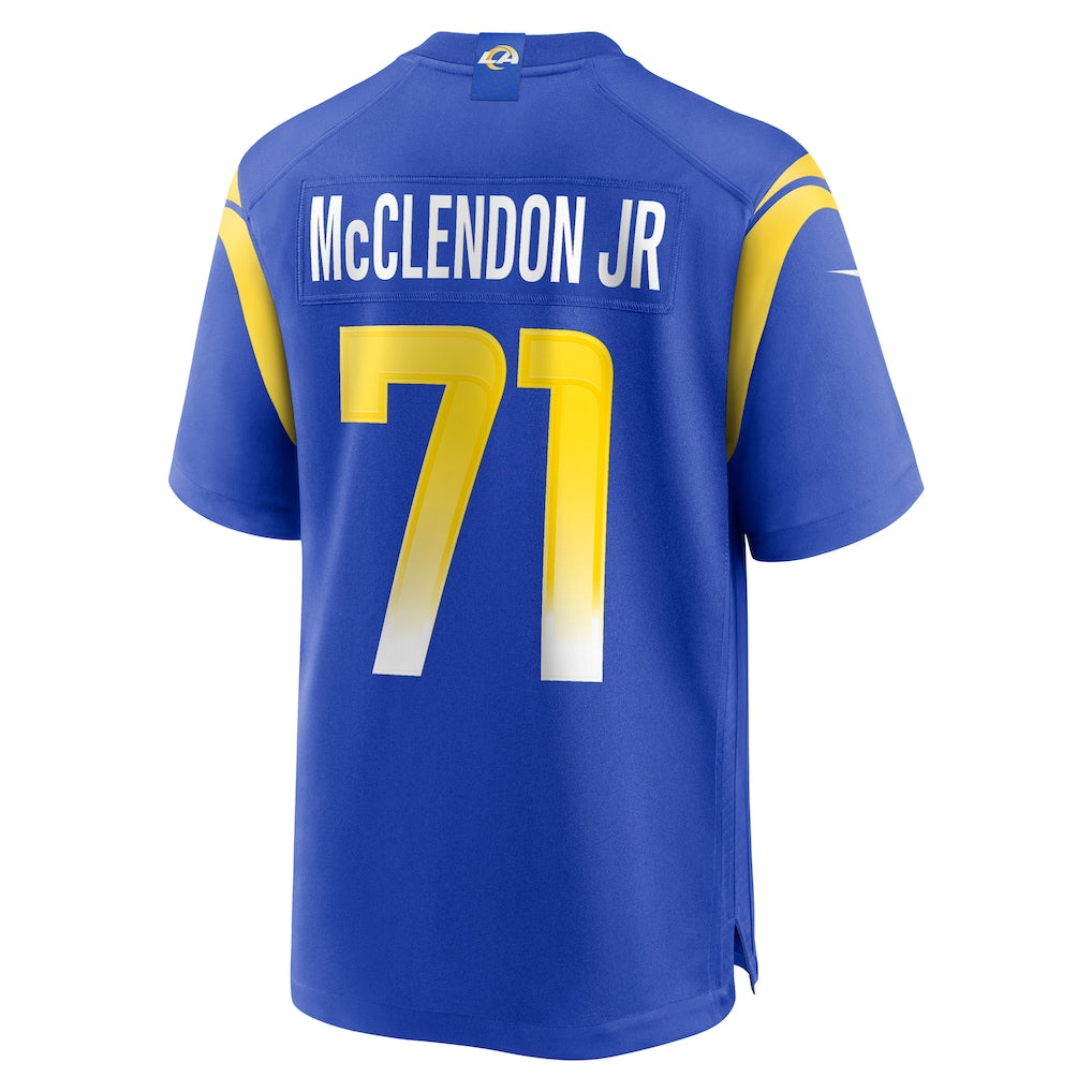 Ndoa LA.Rams #71 Warren McClendon Jr. Royal Team Game Jersey
