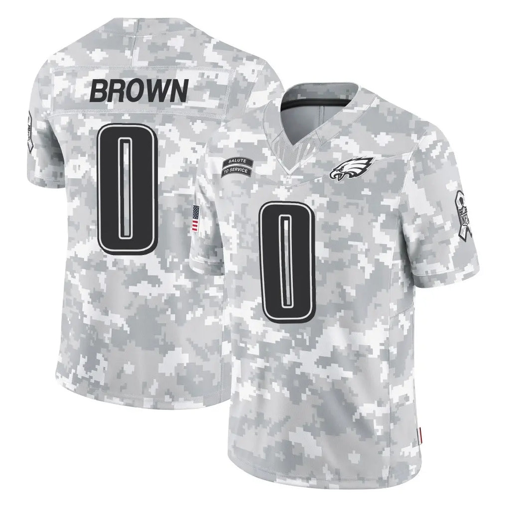 P.Eagles #0 Hollywood Brown Player Arctic Camo Salute to Service Limited Game Ndoa Stitched Jerseys