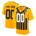 Custom P.Steelers Gold Limited 1933 Throwback Home Game Any Name & Numbers Ndoa Stitched Jerseys