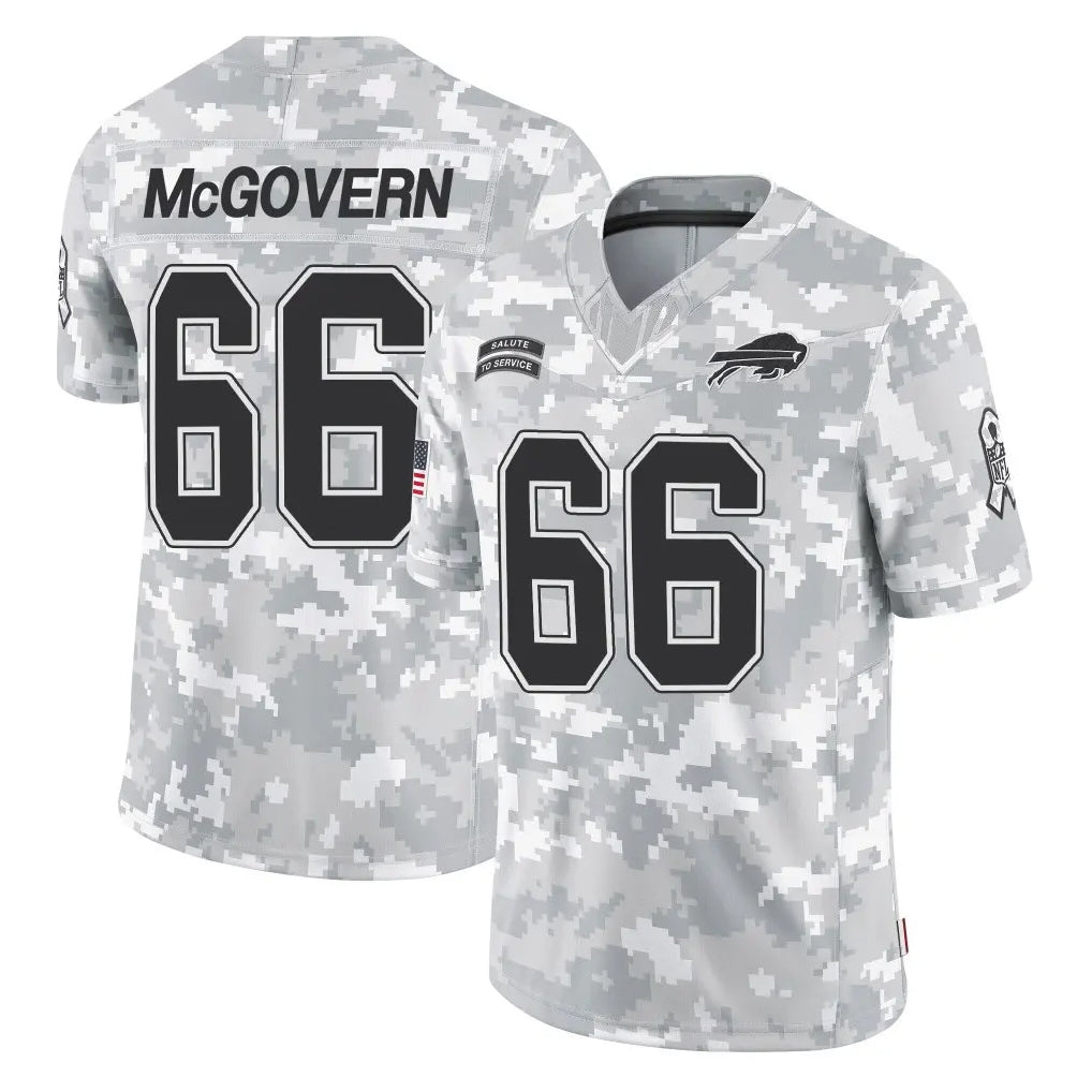 B.Bills #66 Connor McGovern Player Arctic Camo Salute to Service Limited Game Ndoa Stitched Jerseys
