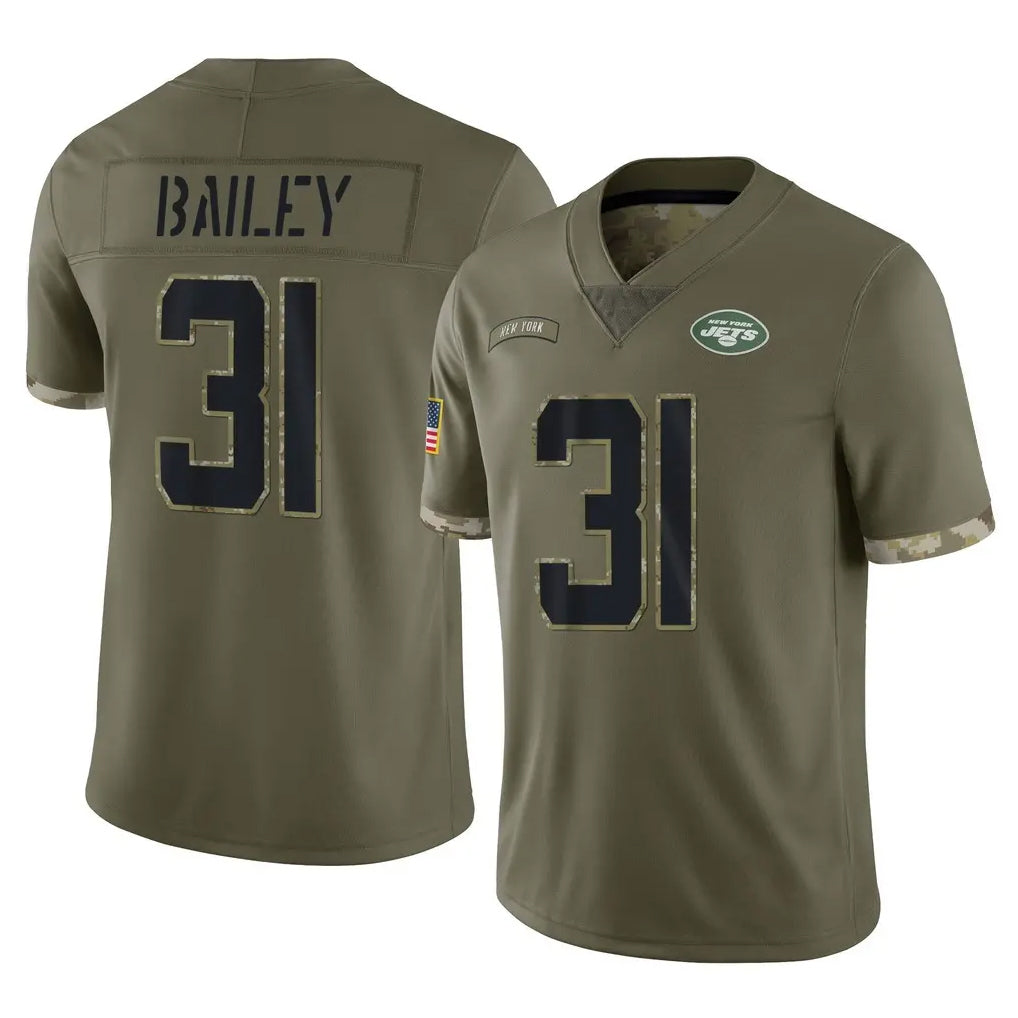 NY.Jets #31 David Bailey Player Olive Salute To Service Limited Ndoa Stitched Jerseys