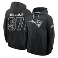 NE.Patriots #97 Milton Williams Player 2026 Black Logo Pullover Hoodies Limited Game Ndoa Stitched Jerseys