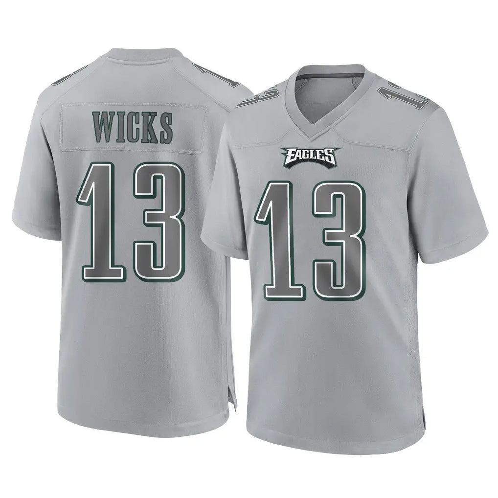 P.Eagles #13 Dontayvion Wicks Player Gray Atmosphere Fashion Home Game Ndoa Stitched Jerseys