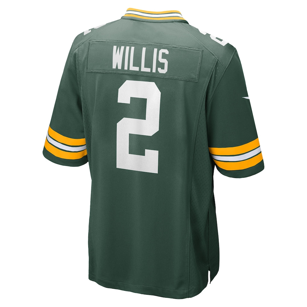 Ndoa GB.Packers #2 Malik Willis Green Game Jersey