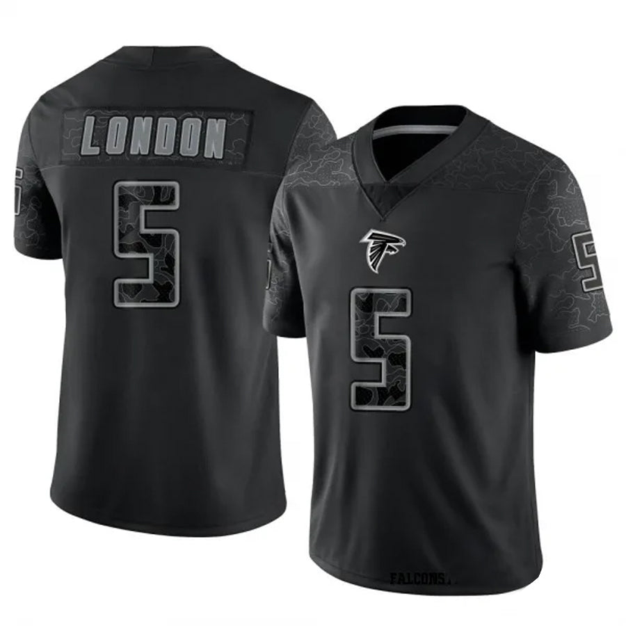 A.Falcons #5 Drake London Player Black RFLCTV Limited Ndoa Stitched Jerseys