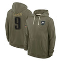 P.Eagles #9 Makai Lemon Player Olive Salute to Service Pullover Hoodies Limited Ndoa Stitched Jerseys