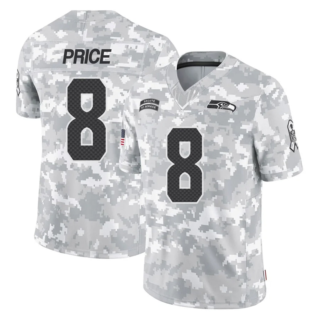 S.Seahawks #8 Jadarian Price Player Arctic Camo Limited Salute To Service Home Game Ndoa Stitched Jerseys